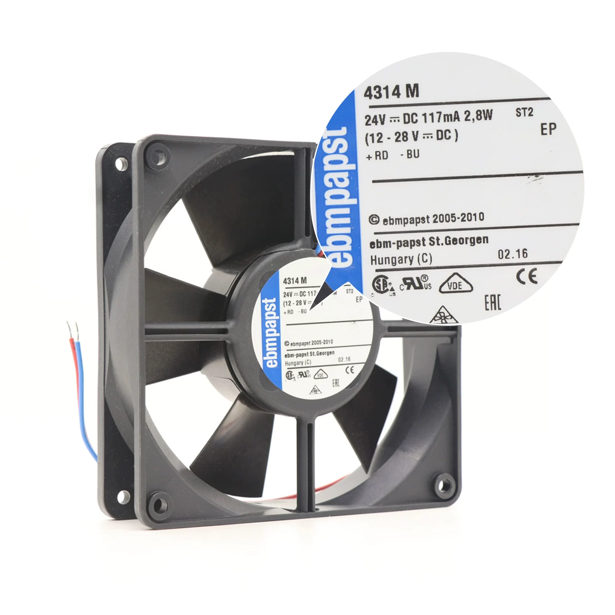 4314M ebmpapst 24V 117mA 2.8W inverter fan 4314M ebmpapst 24V 117mA 2.8W inverter fan