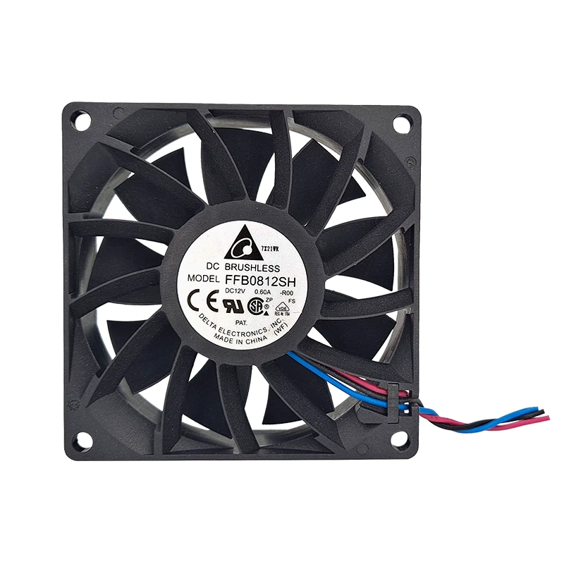 FFB0812SH-R00 three-wire DC12V 0.60A 8025 Delta fan