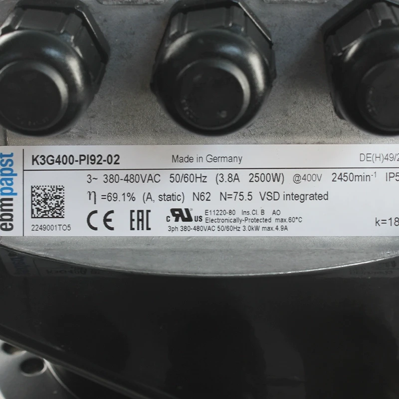 K3G400-PI92-02 ebmpapst 380-480V 3.8A centrifugal fan