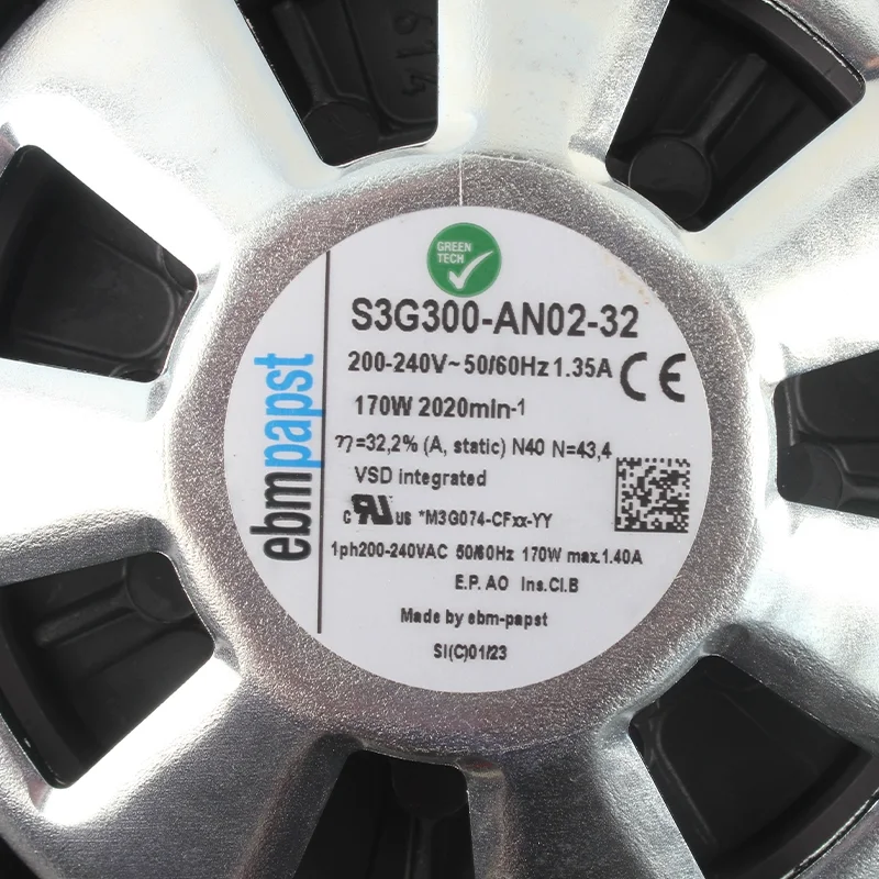 S3G300-AN02-32 ebmpapst 230V 1.35A 170W axial fan