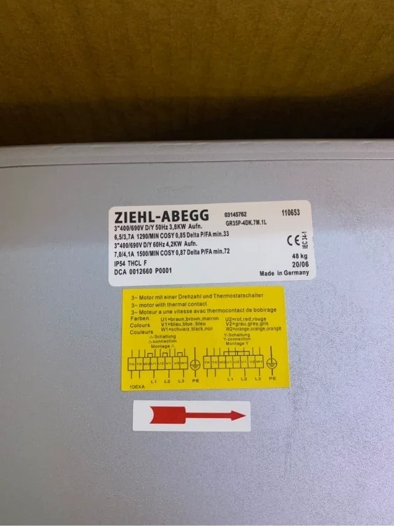 RG35P-4DK.7M.1L Ziehl-Abegg 400V-690V inverter blower