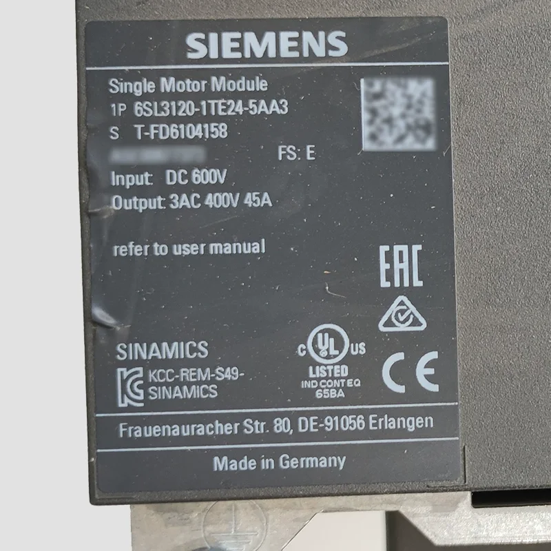 6SL3120-1TE24-5AA3 Siemens servo driver