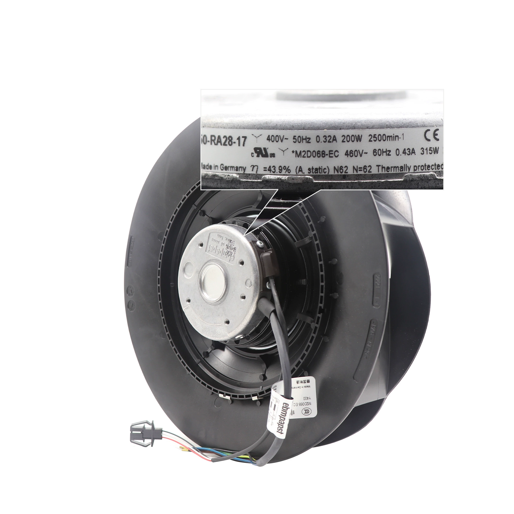 R2D250-RA28-17 ebmpapst centrifugal fan R2D250-RA28-17 ebmpapst centrifugal fan