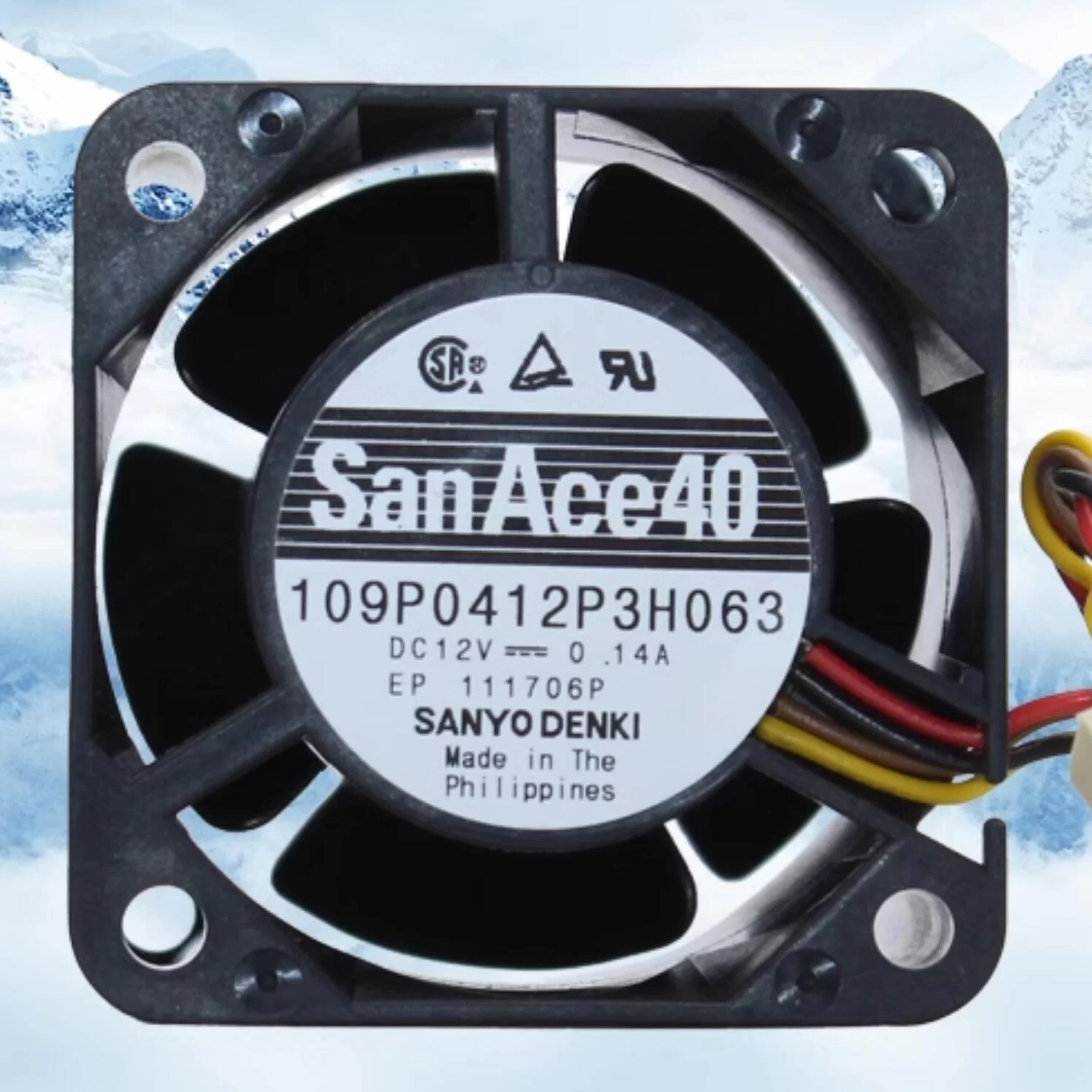 109P0412P3H063 Sanyo SanAce40 4cm 0.14A cooling fan