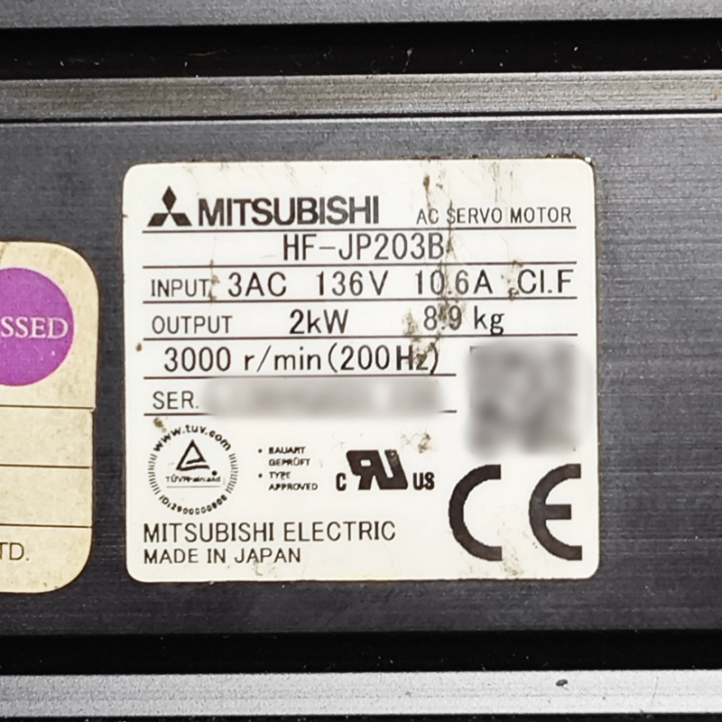 HF-JP203B Mitsubishi system servo motor HF-JP203B Mitsubishi system servo motor