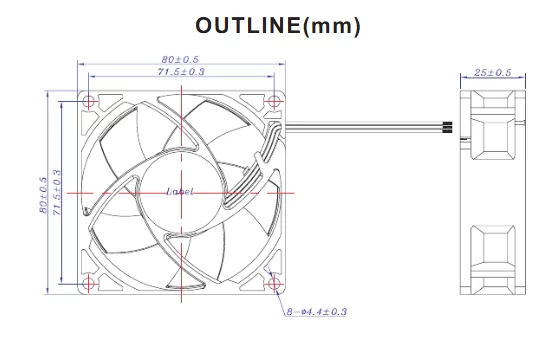 MGT8012UB-W25 Protechnic 12V 0.66A PWM 4-wire cooling fan MGT8012UB-W25 Protechnic 12V 0.66A PWM 4-wire cooling fan