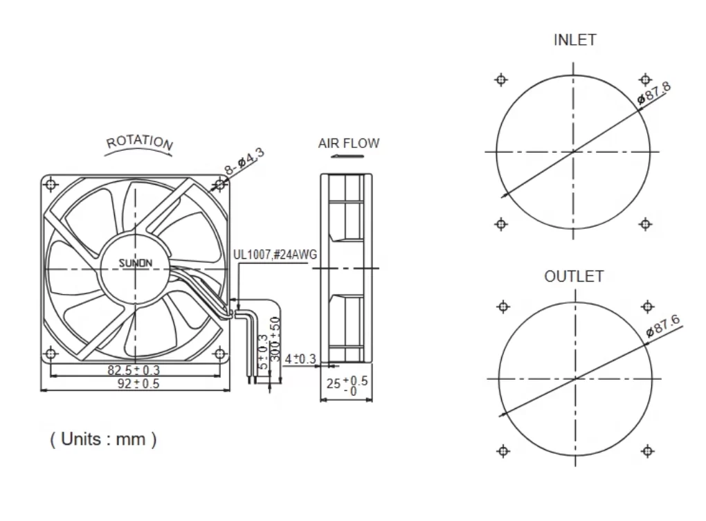 PMD2409PTV2-A SUNON DC24V 4.8W axial cooling fan PMD2409PTV2-A SUNON DC24V 4.8W axial cooling fan