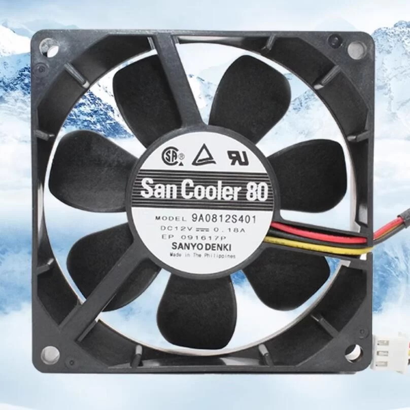 9A0812S401 Sanyo DC12V 0.18A San Cooler 80 Axial Fan