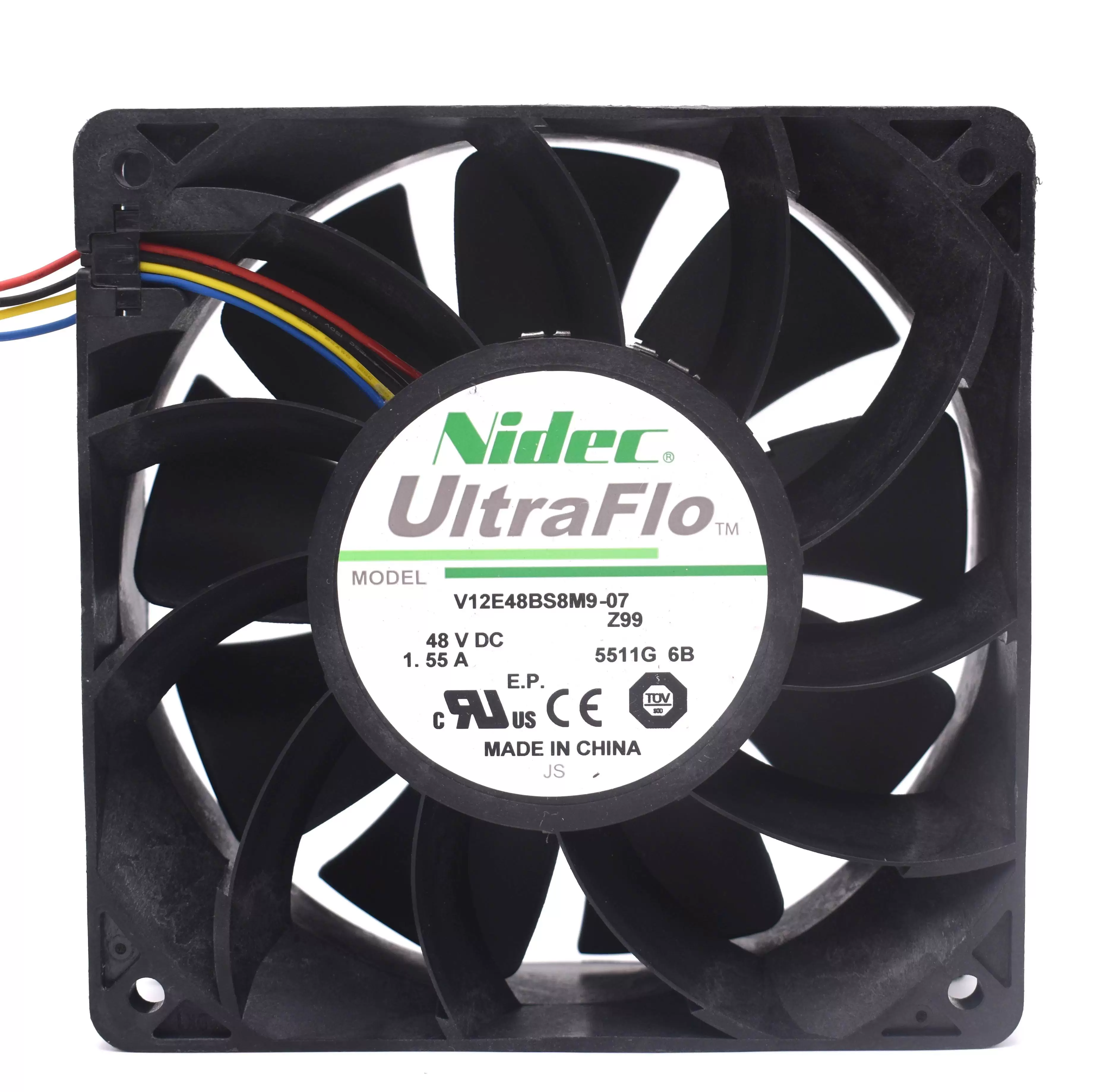 V12E48BS8M9-07 Z99 Nidec 48V 1.55A 4-wire cooling fan