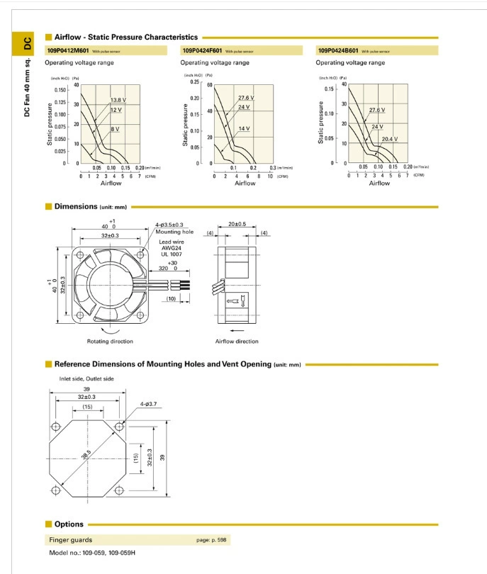 109P0412D620 Sanyo 12V 0.18A 4cm axial fan 109P0412D620 Sanyo 12V 0.18A 4cm axial fan