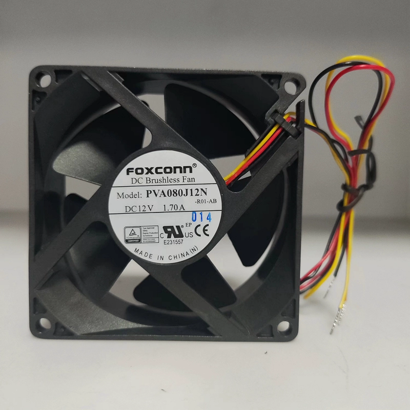 PVA080G12N Foxconn DC12V 1.7A 3-wire axial fan