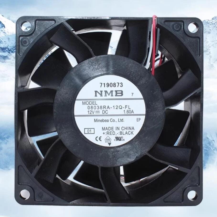 08038RA-12Q-FL-01 NMB 12V 1.6A axial cooling fan