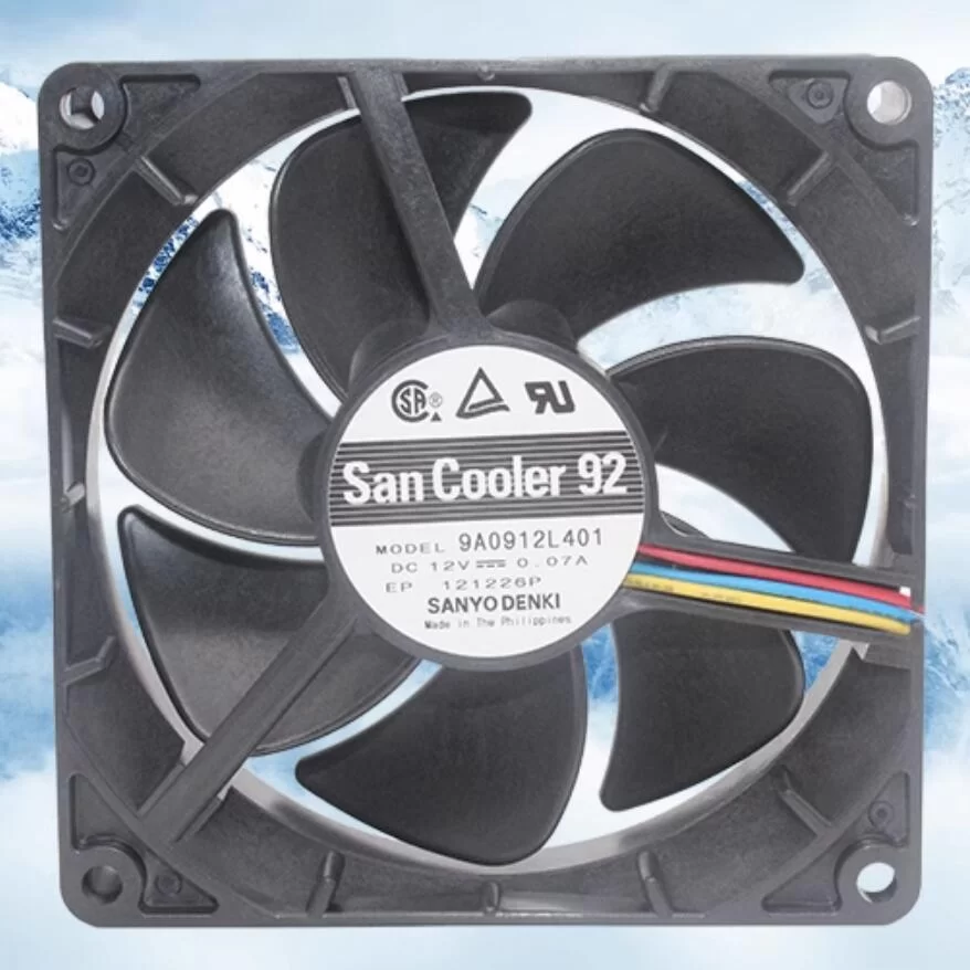 9A0912L401 Sanyo 12V 0.07A 3-wire DC axial fan
