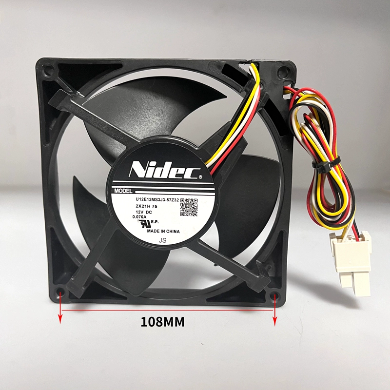 U12E12MS3J3-57Z32 Nidec 12V 0.076A refrigerator cooling fan