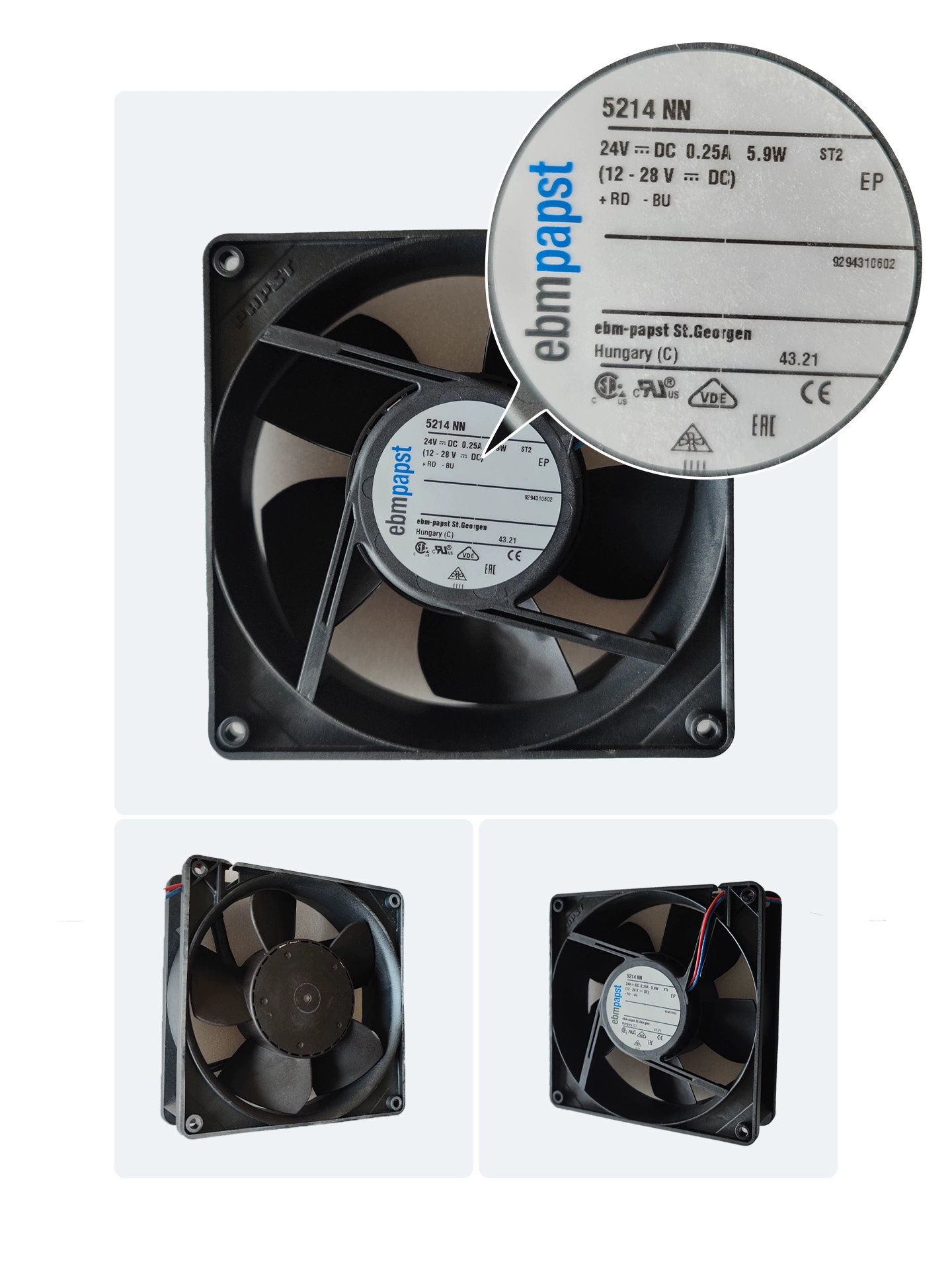 5214NN ebmpapst 24V 0.25A 5.9W axial fan 5214NN ebmpapst 24V 0.25A 5.9W axial fan
