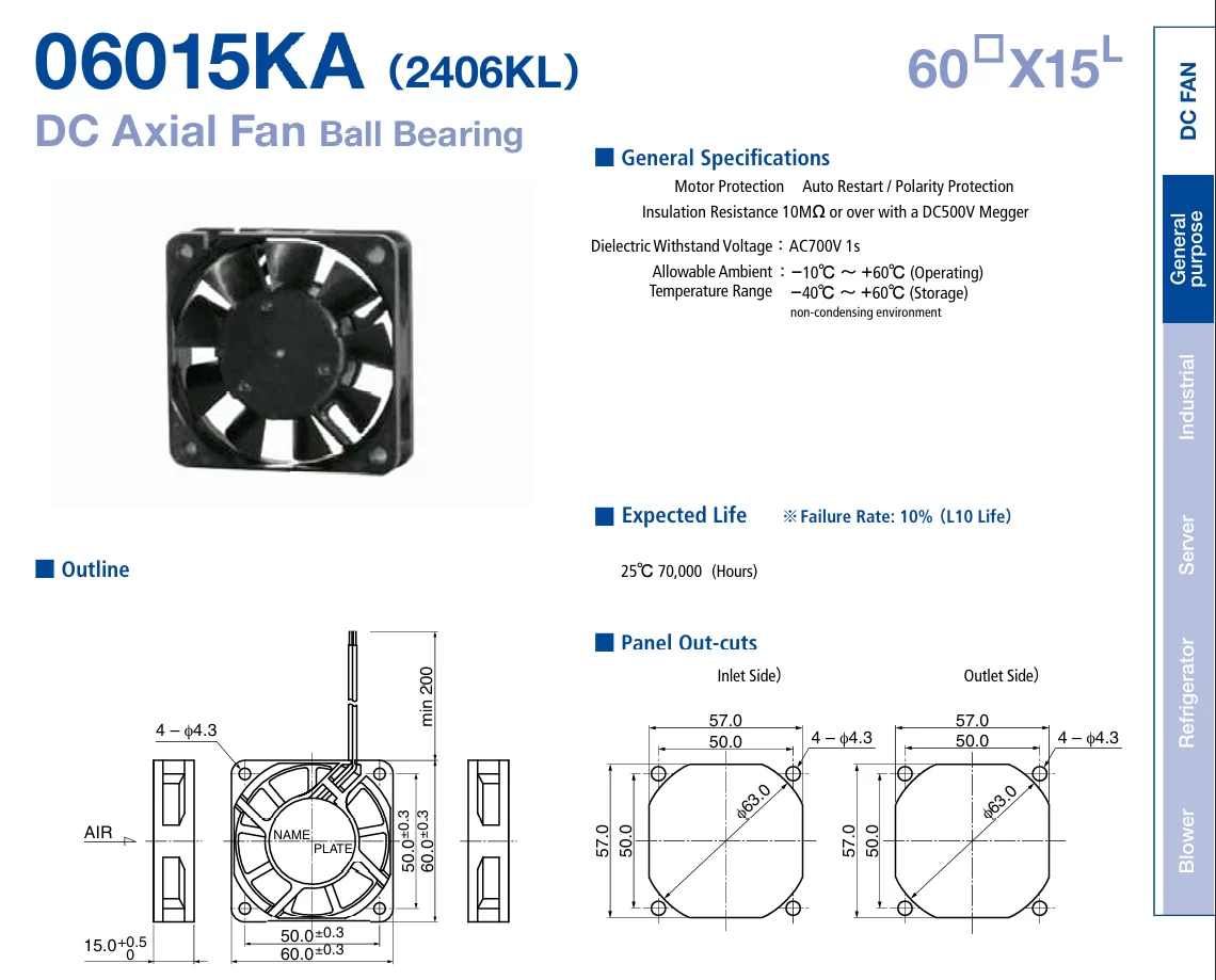 6015KA-24L-AA-00 NMB 24V 0.08A DC axial fan 6015KA-24L-AA-00 NMB 24V 0.08A DC axial fan