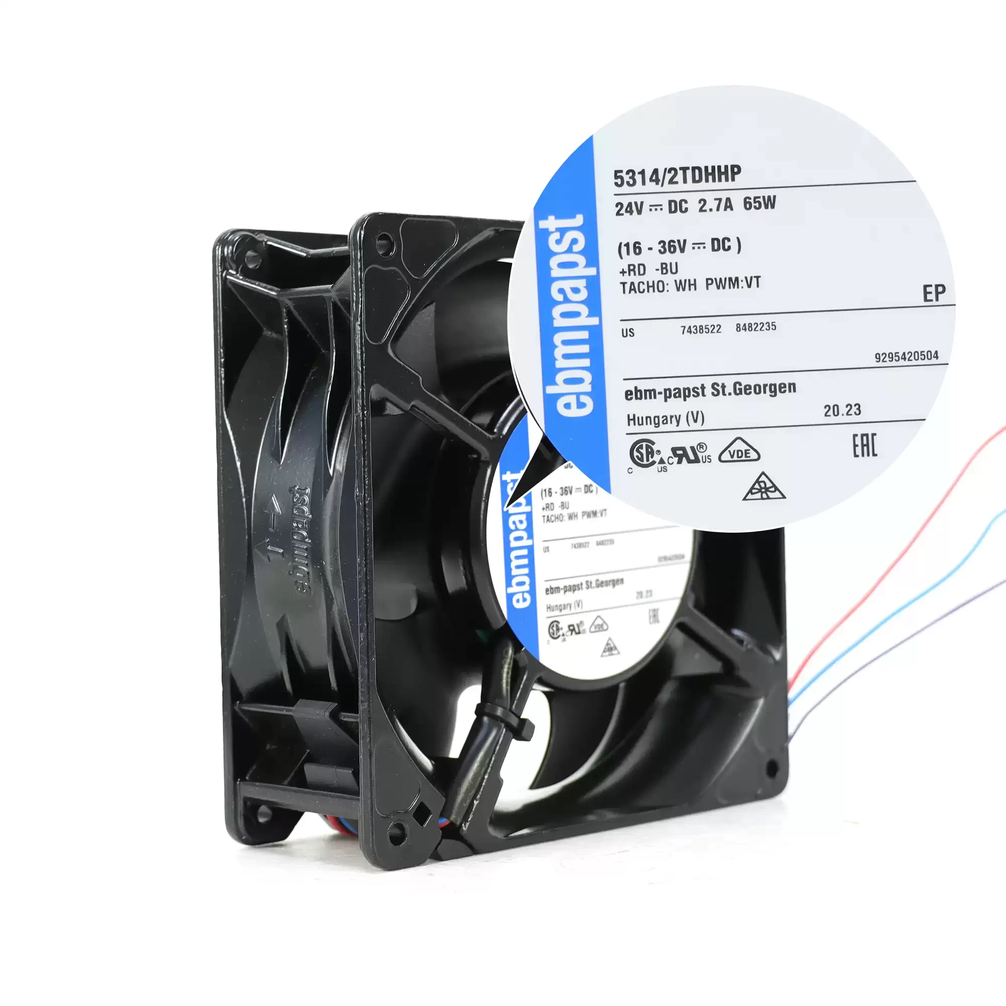 5314/2TDHHP ebmpapst DC24V 2.7A 65W axial fan 5314/2TDHHP ebmpapst DC24V 2.7A 65W axial fan