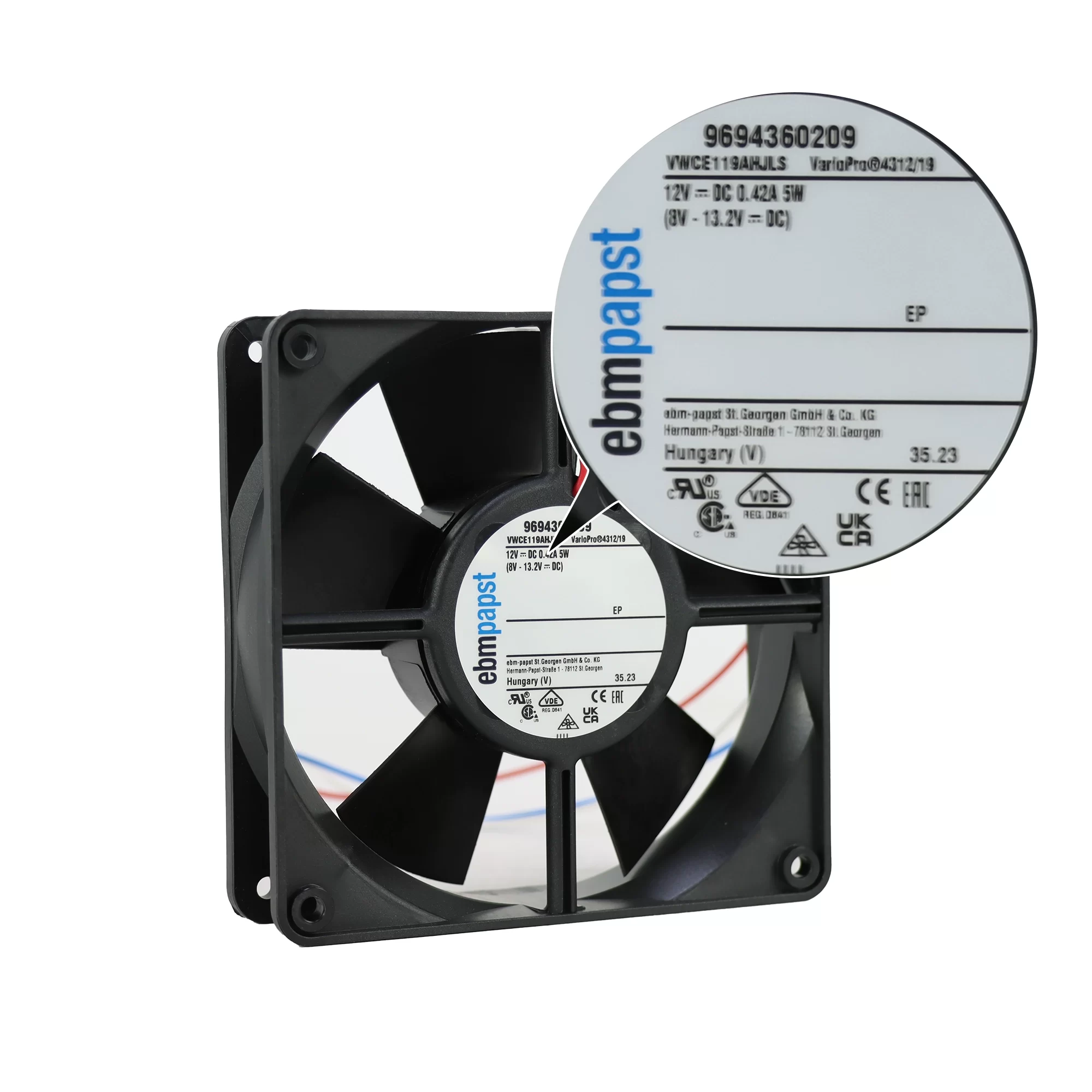 4312/19 ebmpapst DC12V 0.42A 5W axial fan 4312/19 ebmpapst DC12V 0.42A 5W axial fan