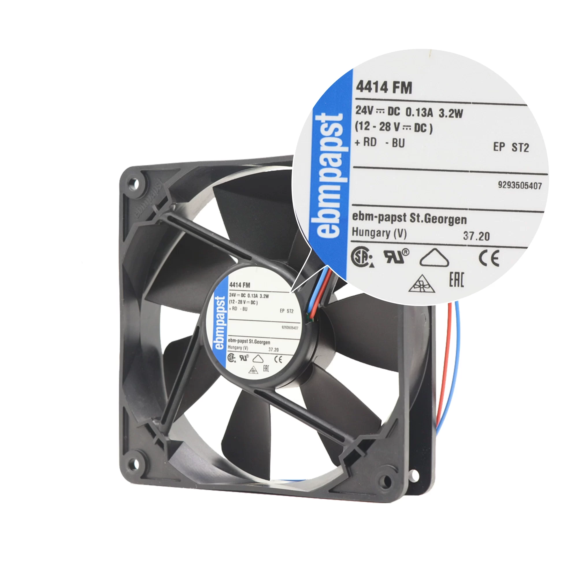4414FM ebmpapst DC24V 0.13A 3.2W axial fan 4414FM ebmpapst DC24V 0.13A 3.2W axial fan