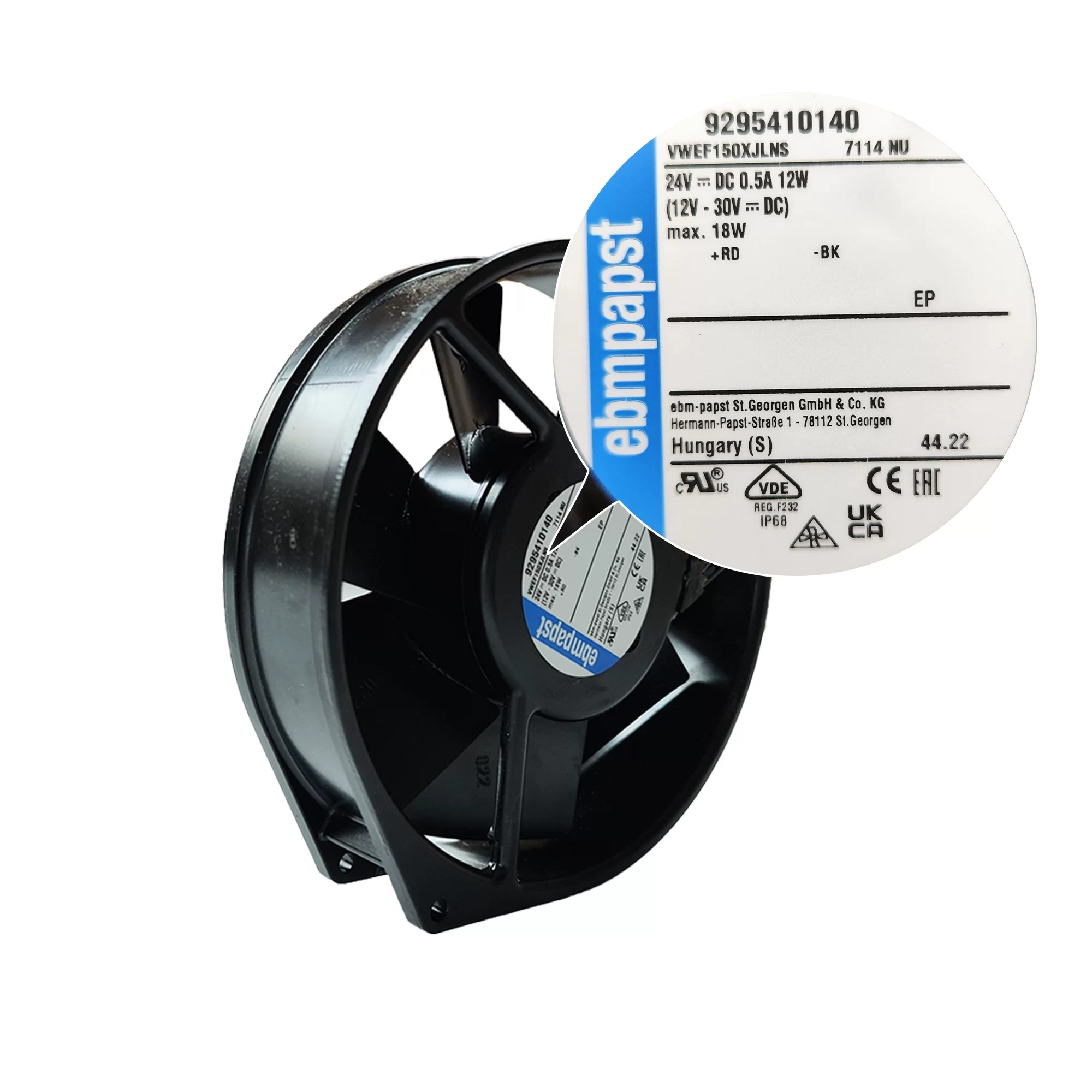 7114NU ebmpapst DC24V 0.5A 12W axial fan 7114NU ebmpapst DC24V 0.5A 12W axial fan