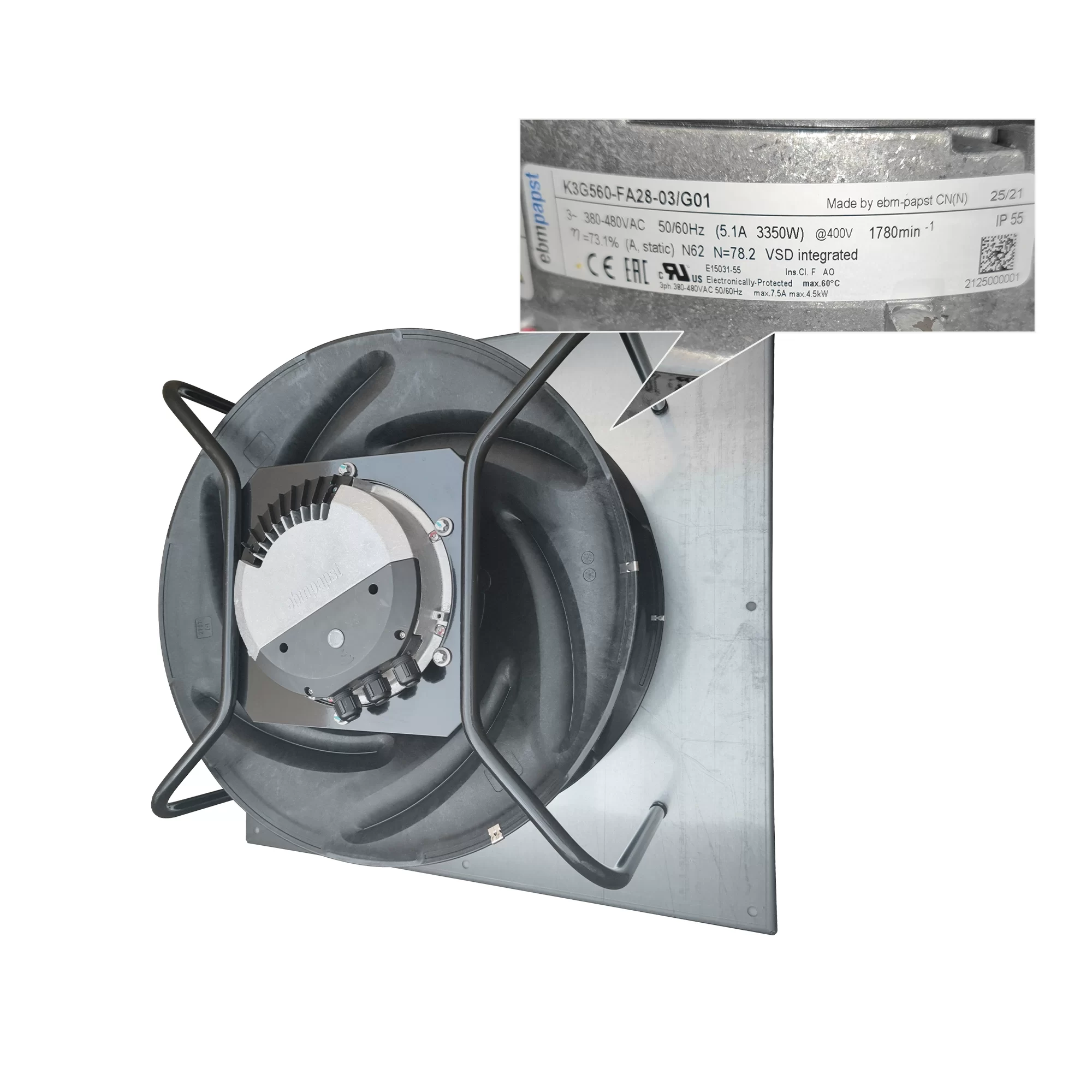 K3G560-FA28-03/G01 ebmpapst EC Centrifugal Fan K3G560-FA28-03/G01 ebmpapst EC Centrifugal Fan
