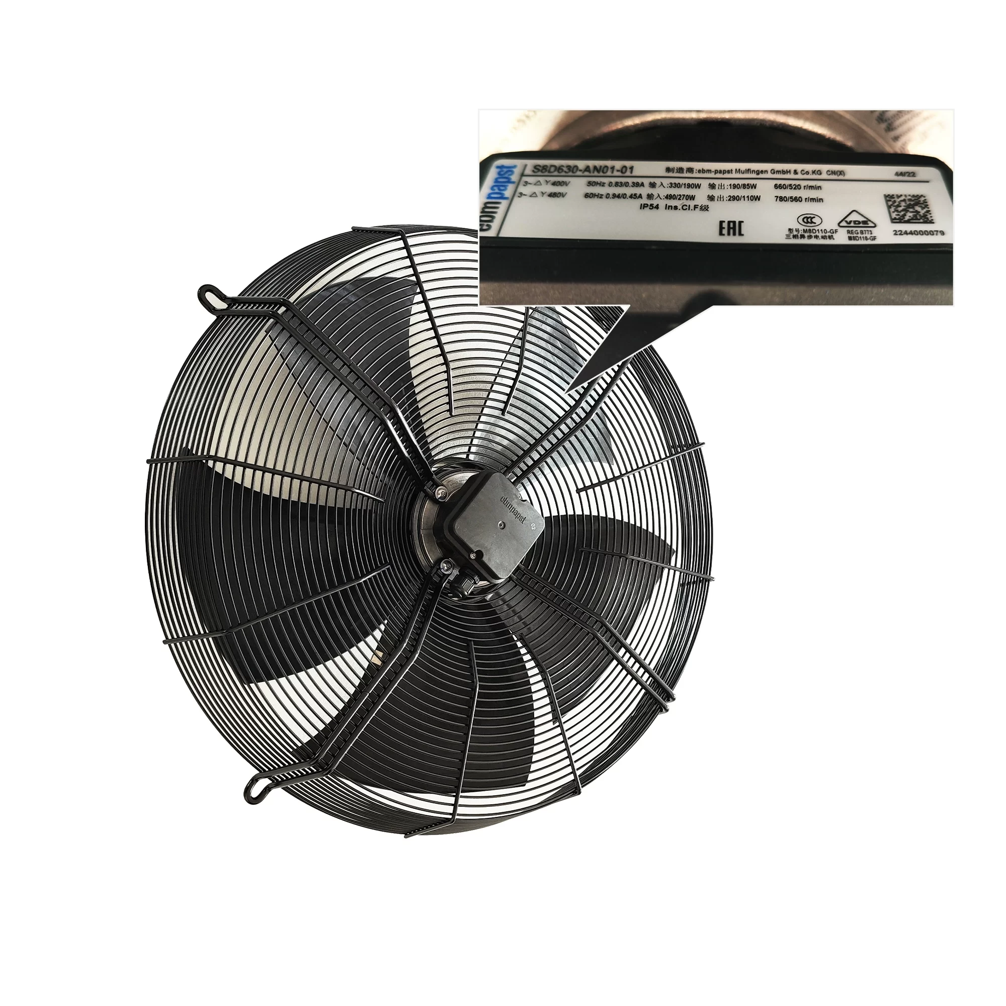 S8D630-AN01-01 ebmpapst 400-480V AC axial fan S8D630-AN01-01 ebmpapst 400-480V AC axial fan