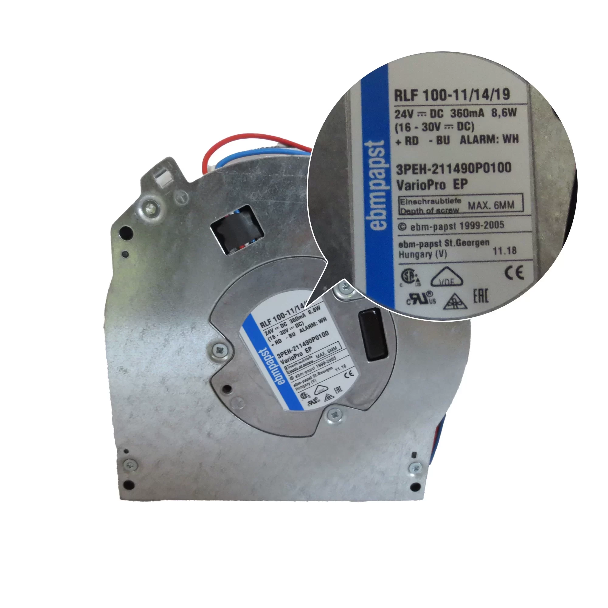 RLF100-11/14/19 ebmpapst 24V DC Centrifugal Blower RLF100-11/14/19 ebmpapst 24V DC Centrifugal Blower