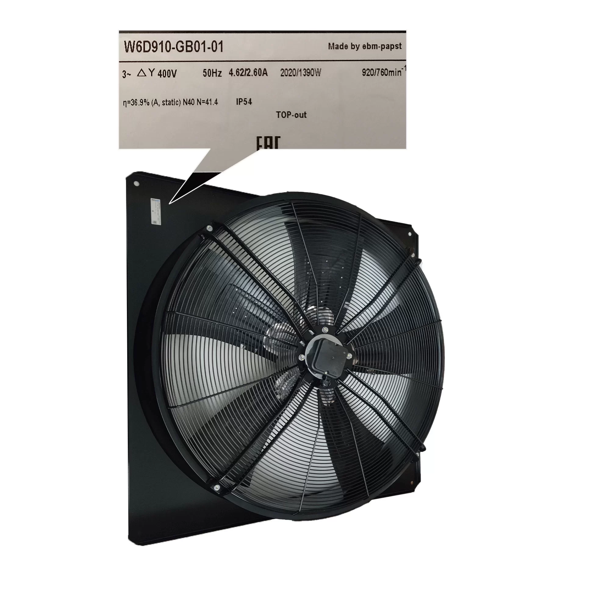 W6D910-GB01-01 ebmpapst 400V AC Axial Fan W6D910-GB01-01 ebmpapst 400V AC Axial Fan
