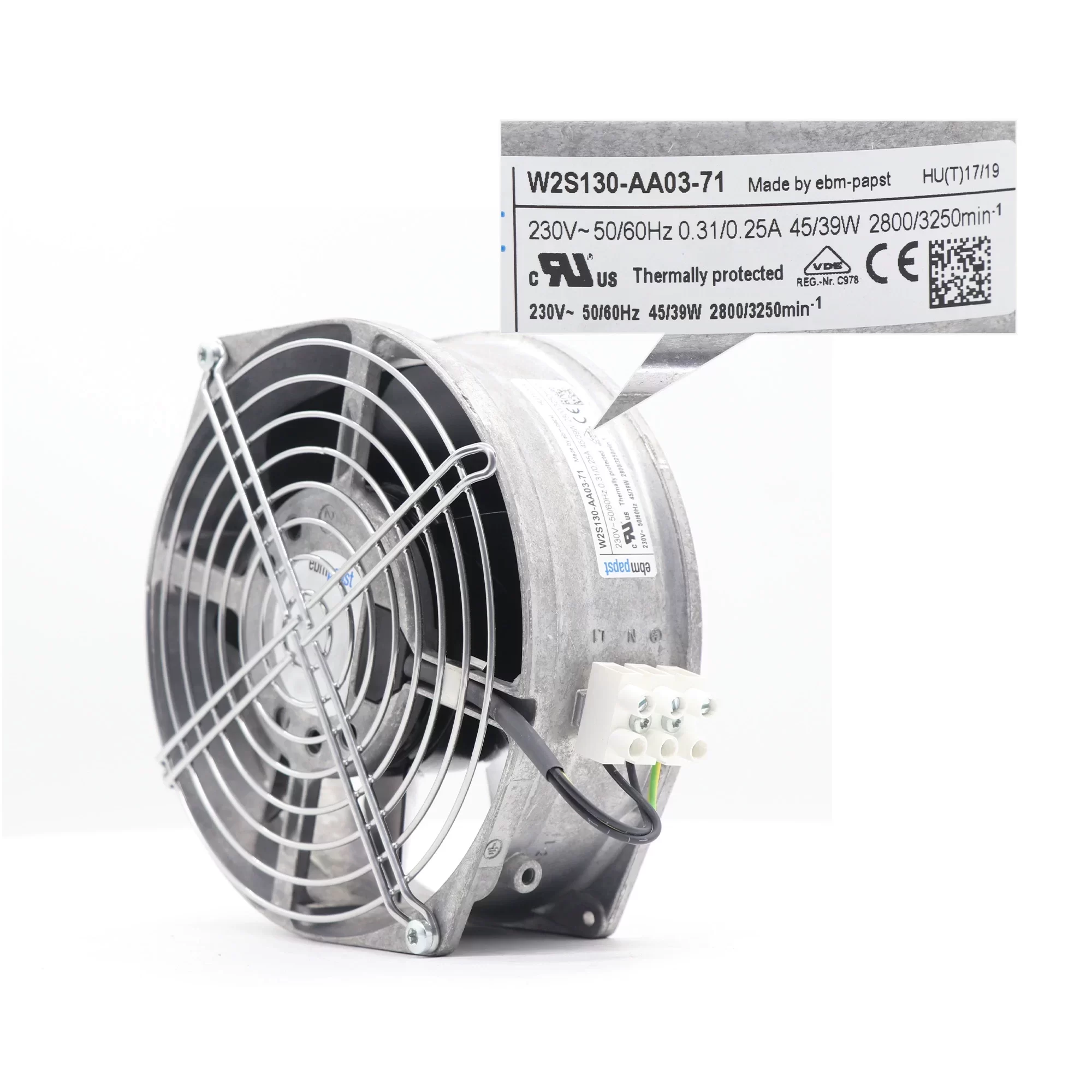 W2S130-AA03-71 ebmpapst 230V AC Axial Fan W2S130-AA03-71 ebmpapst 230V AC Axial Fan