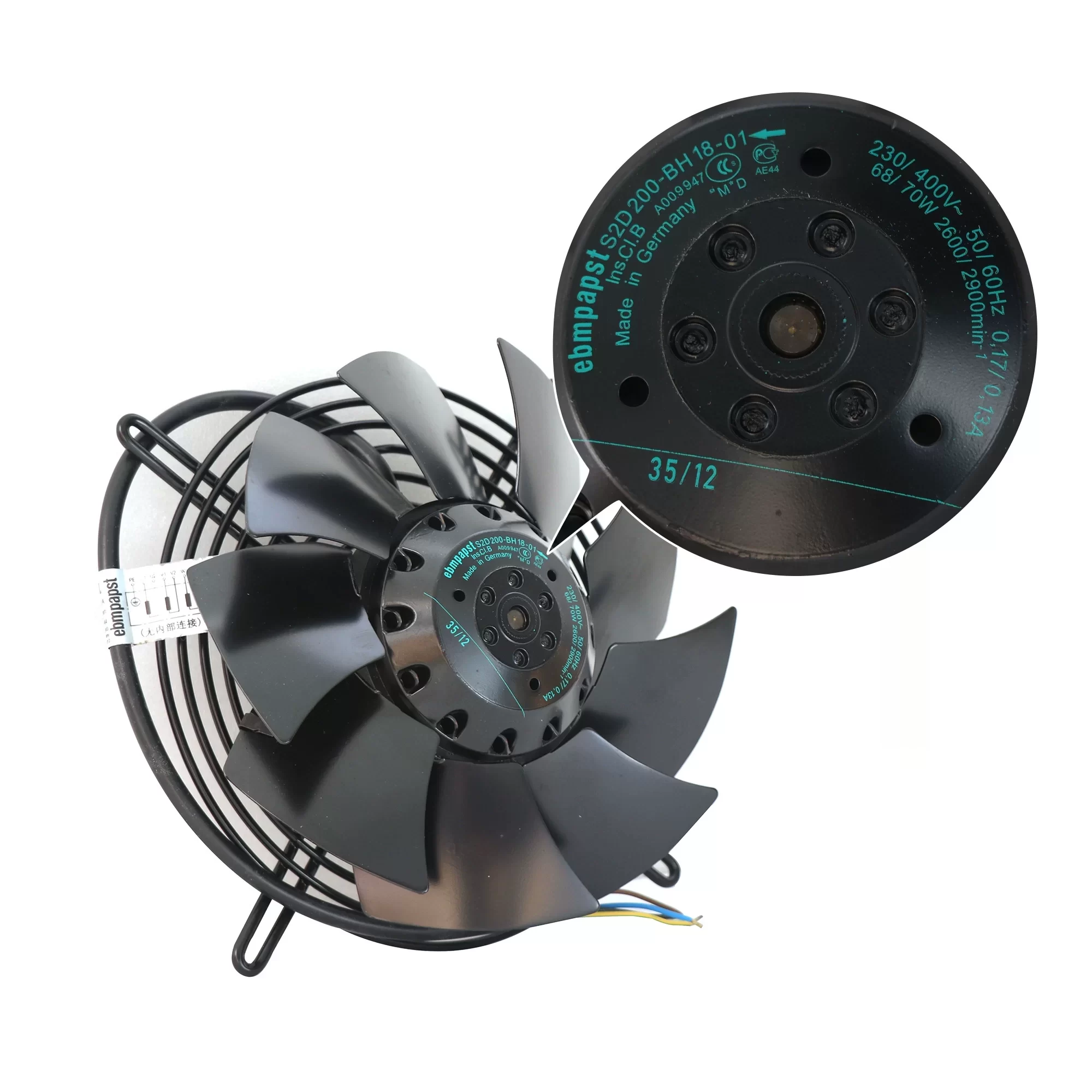 S2D200-BH18-01 ebmpapst 400V AC Axial Fan S2D200-BH18-01 ebmpapst 400V AC Axial Fan