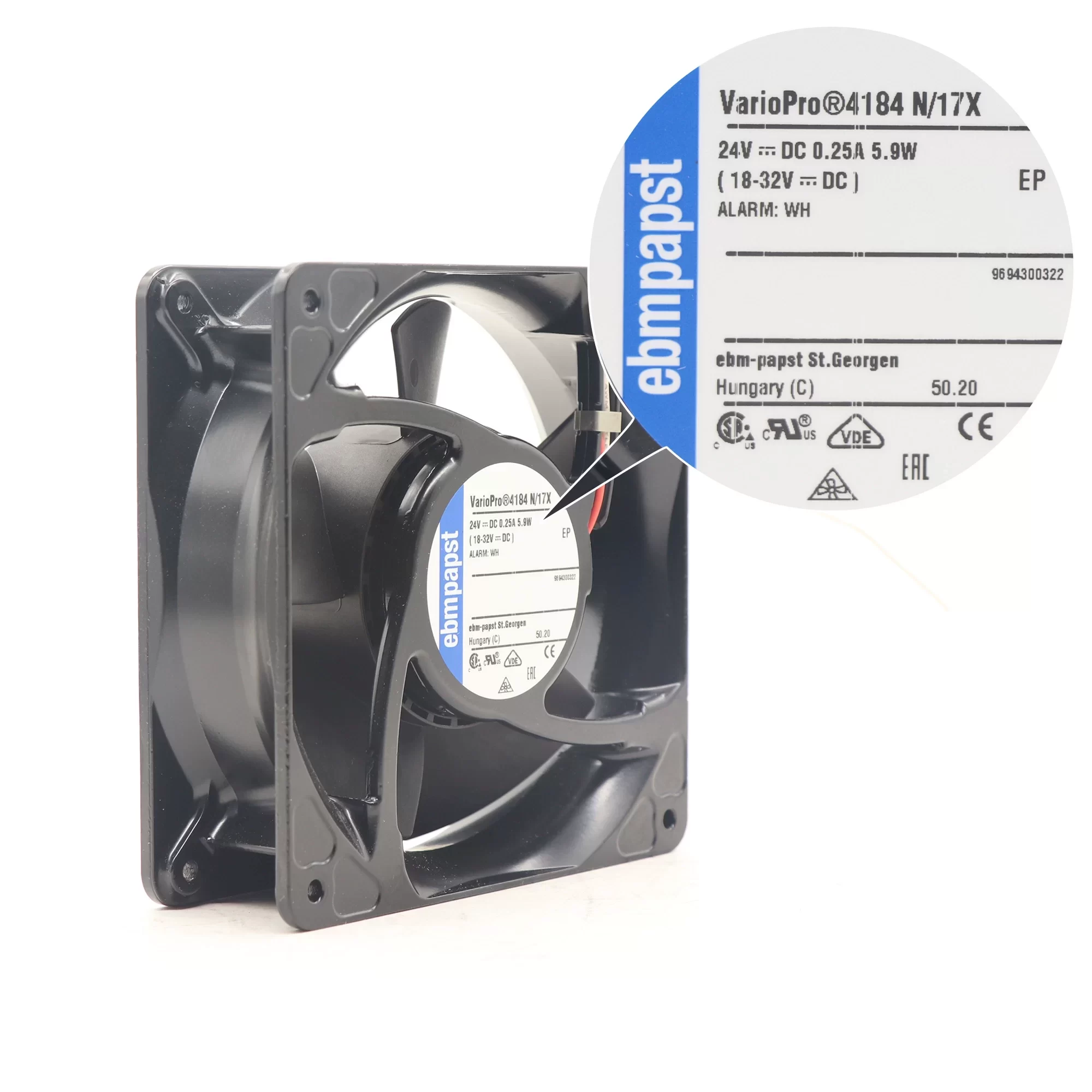 4184N/17X ebmpapst 24V DC Axial Fan 4184N/17X ebmpapst 24V DC Axial Fan