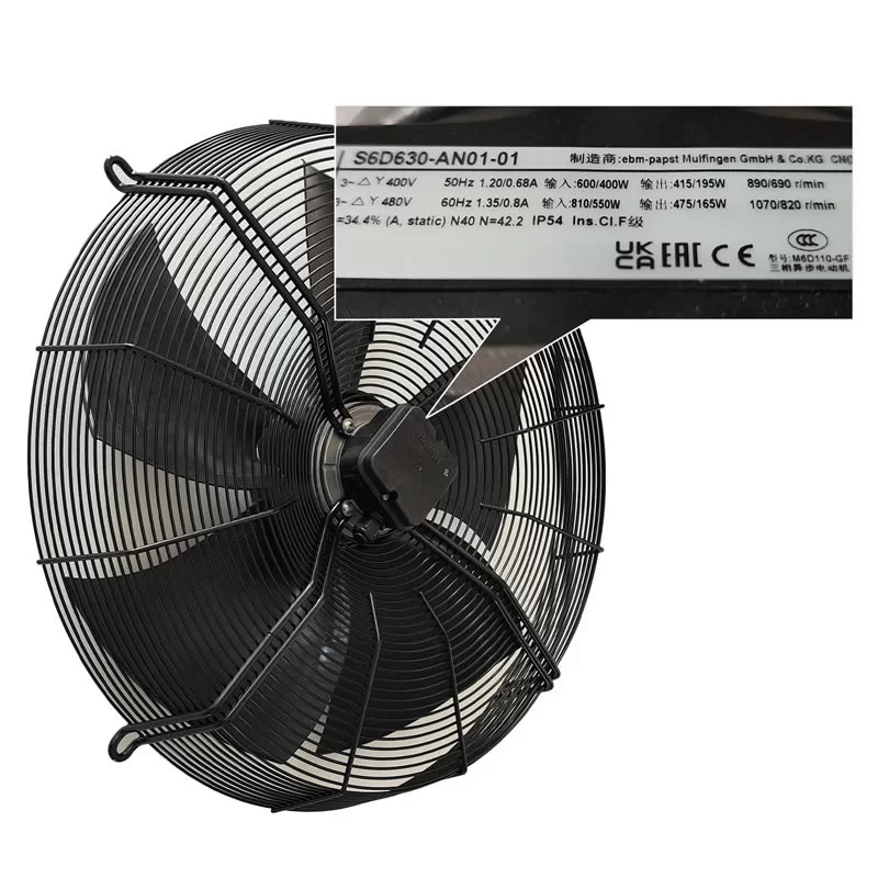 S6D630-AN01-01 ebmpapst 400/480V AC Axial Fan S6D630-AN01-01 ebmpapst 400/480V AC Axial Fan