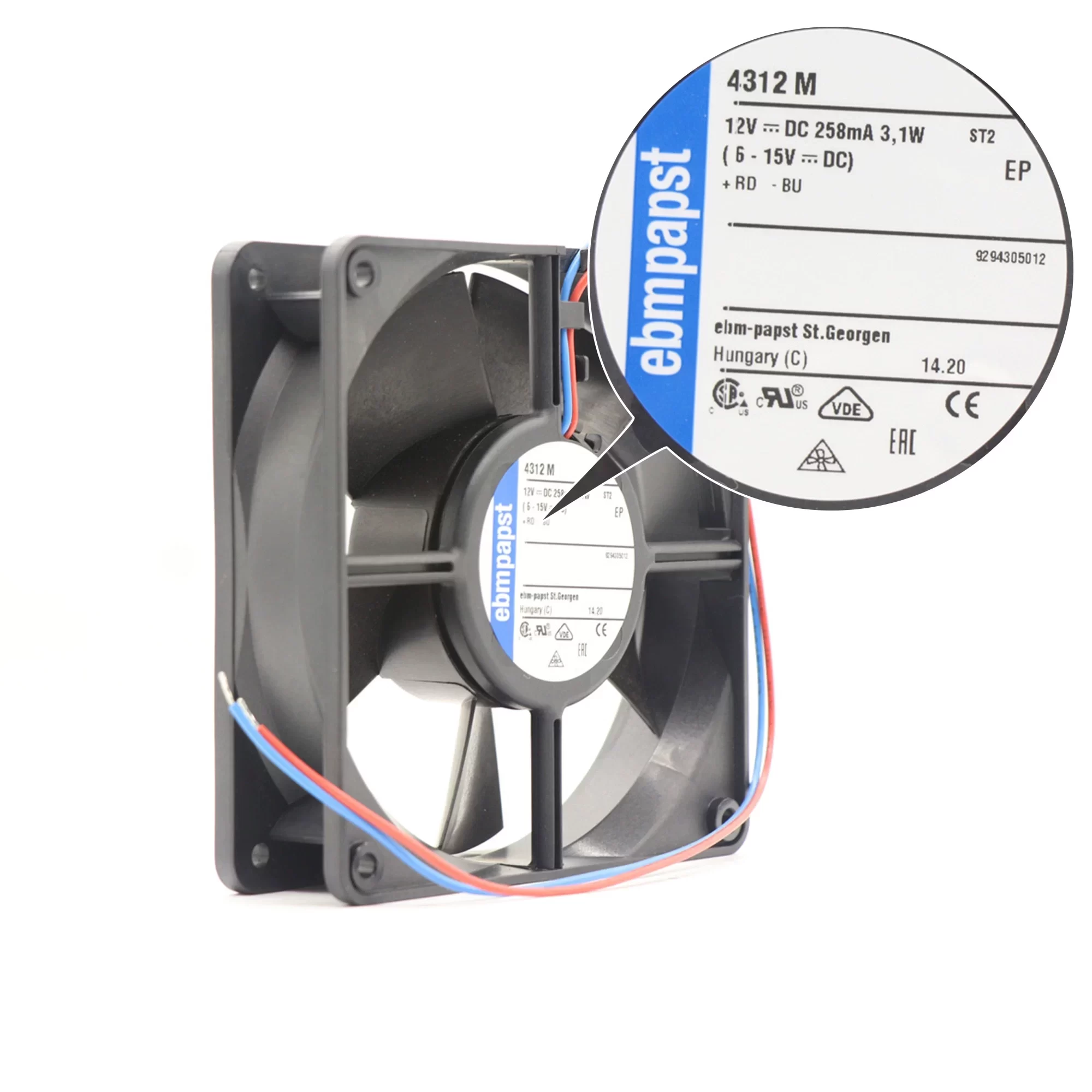 4312M ebmpapst 12V DC Axial Fan 4312M ebmpapst 12V DC Axial Fan