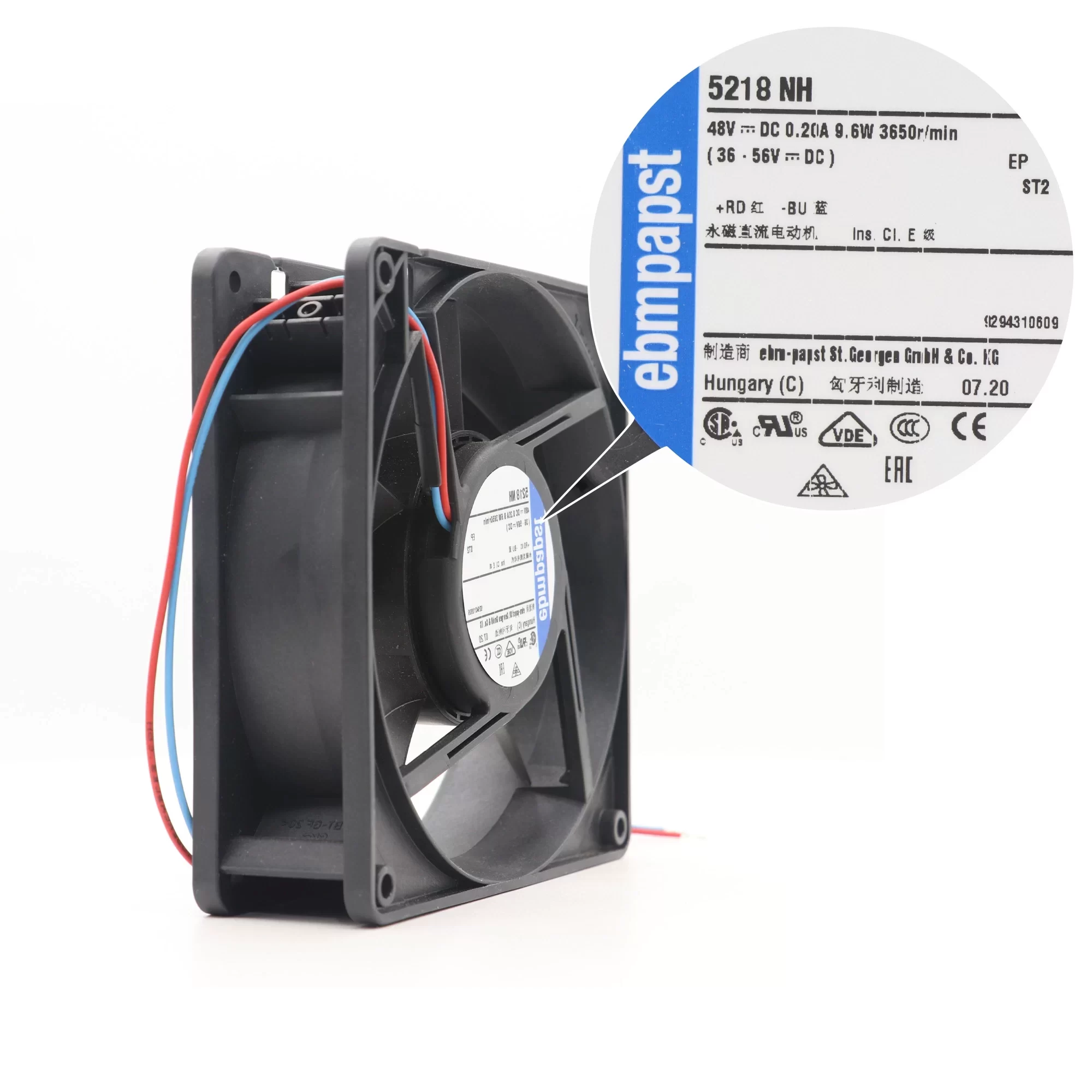 5218NH ebmpapst 48V DC Axial Fan 5218NH ebmpapst 48V DC Axial Fan