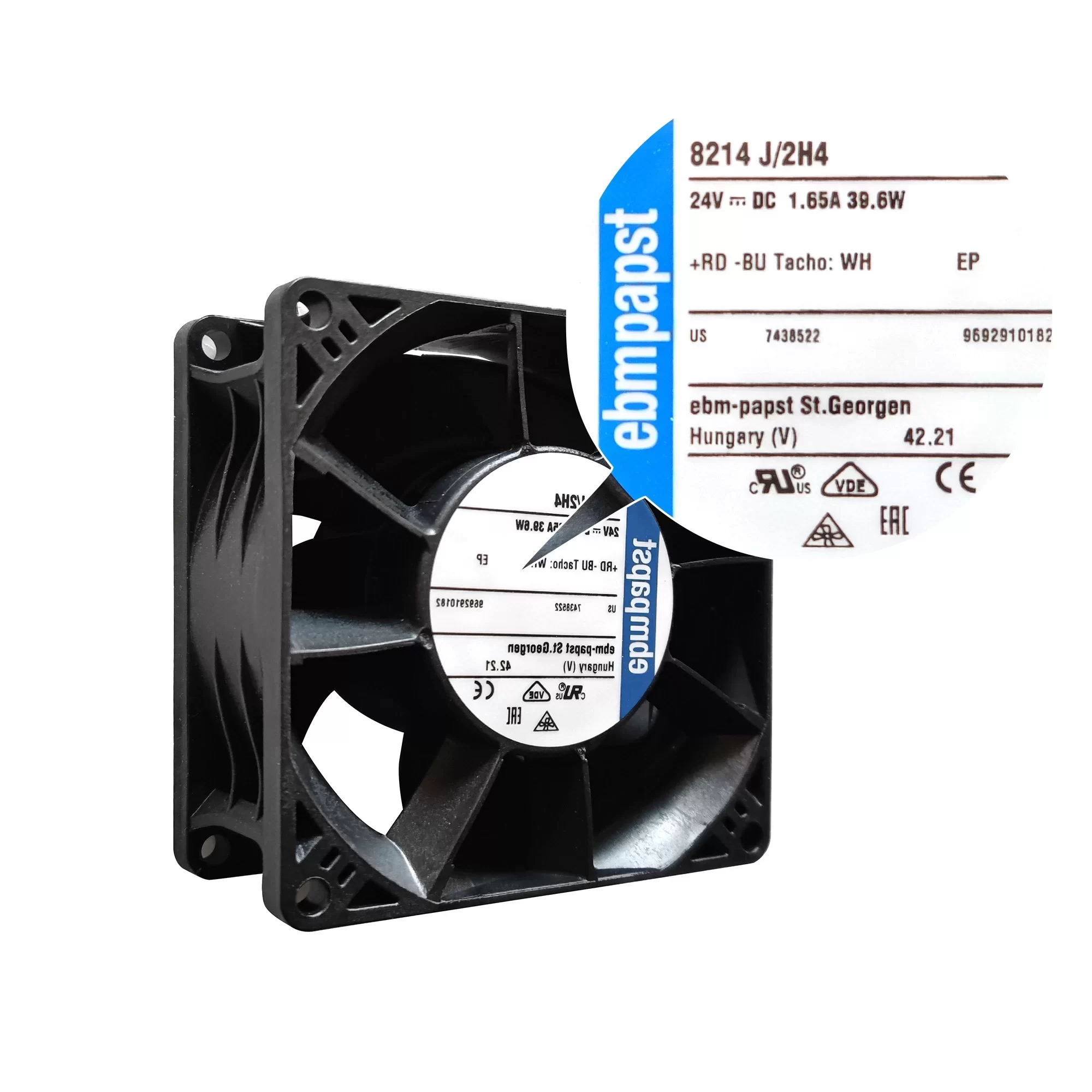 8214J/2H4 ebmpapst 24V DC Axial Fan 8214J/2H4 ebmpapst 24V DC Axial Fan