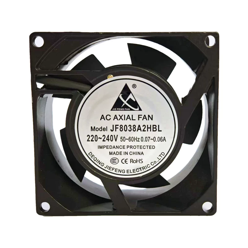 JF8038A2HBL JIEFENG 220-240V AC Axial Fan