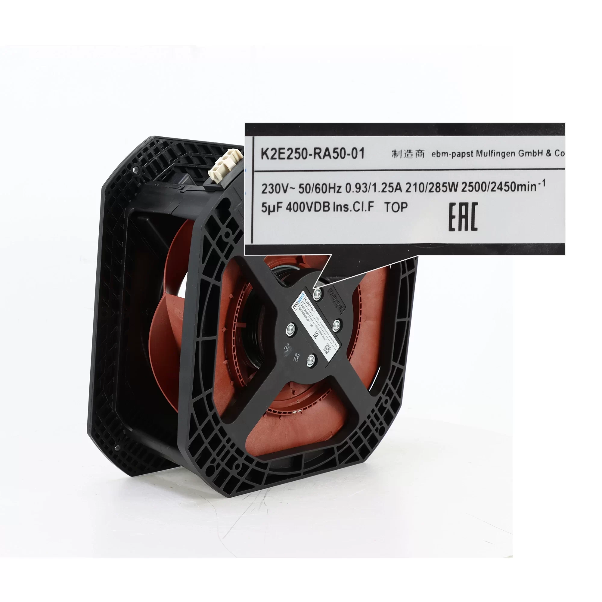 K2E250-RA50-01 ebmpapst 230V AC Centrifugal Fan K2E250-RA50-01 ebmpapst 230V AC Centrifugal Fan
