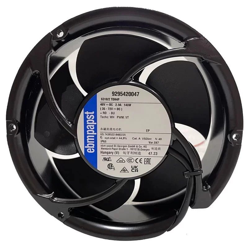 6318/2TDH4PU-047 ebmpapst 48V DC Axial Fan 172x51mm IP68 6318/2TDH4PU-047 ebmpapst 48V DC Axial Fan 172x51mm IP68