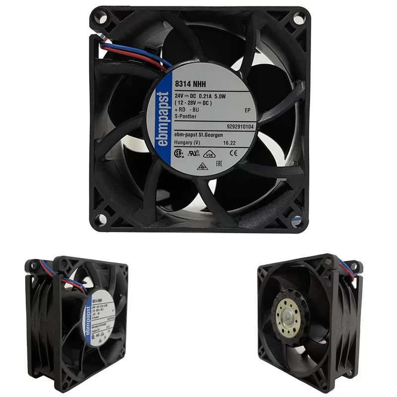 8314NHH ebmpapst 24V DC Axial Fan 80x80x32mm 8314NHH ebmpapst 24V DC Axial Fan 80x80x32mm