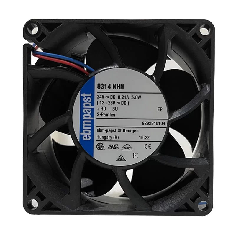 8314NHH ebmpapst 24V DC Axial Fan 80x80x32mm 8314NHH ebmpapst 24V DC Axial Fan 80x80x32mm