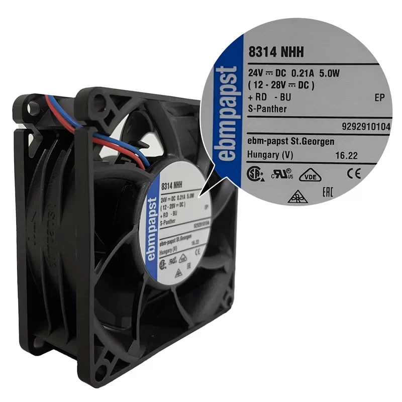 8314NHH ebmpapst 24V DC Axial Fan 80x80x32mm