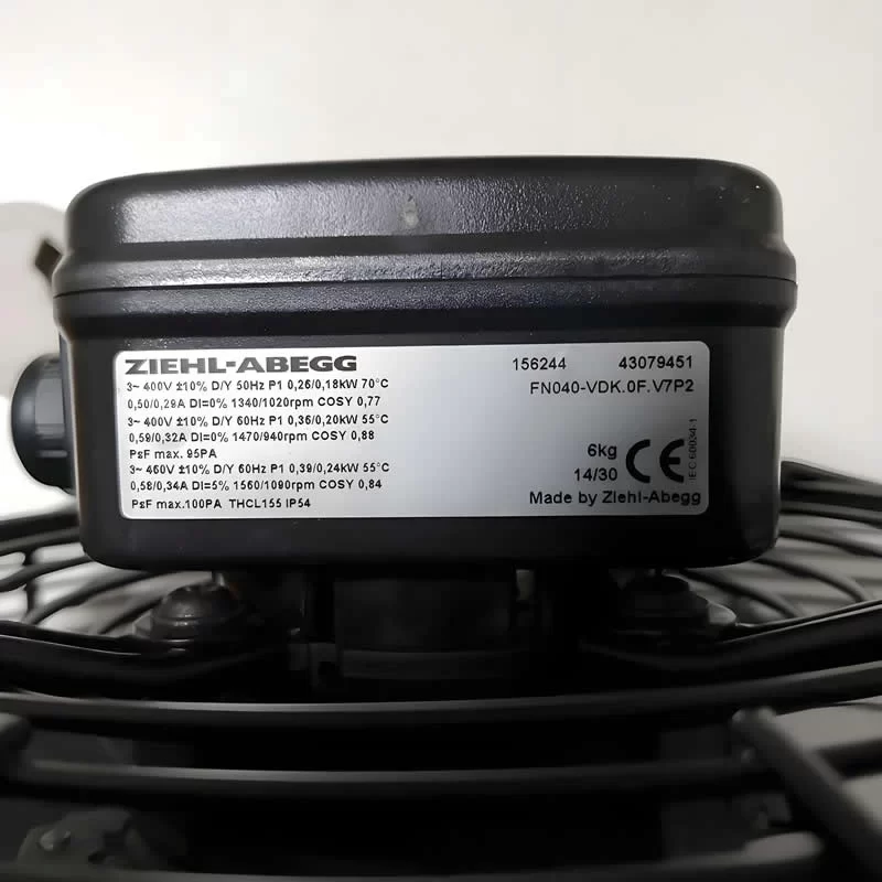 FN040-VDK.0F.V7P2 ZIEHL-ABEGG 400V AC Axial Fan FN040-VDK.0F.V7P2 ZIEHL-ABEGG 400V AC Axial Fan