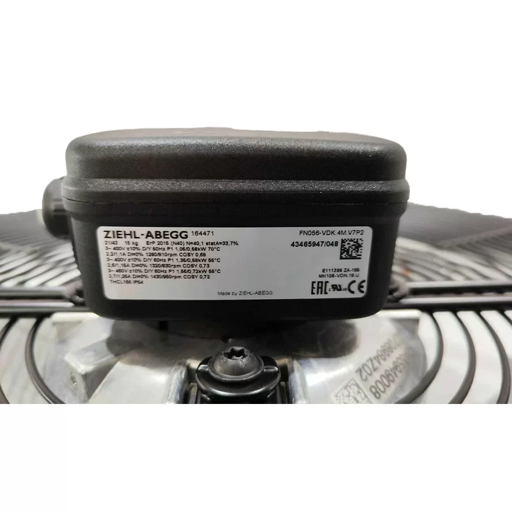 FN056-VDK.4M.V7P2 ZIEHL-ABEGG 400V AC Axial Fan 560mm