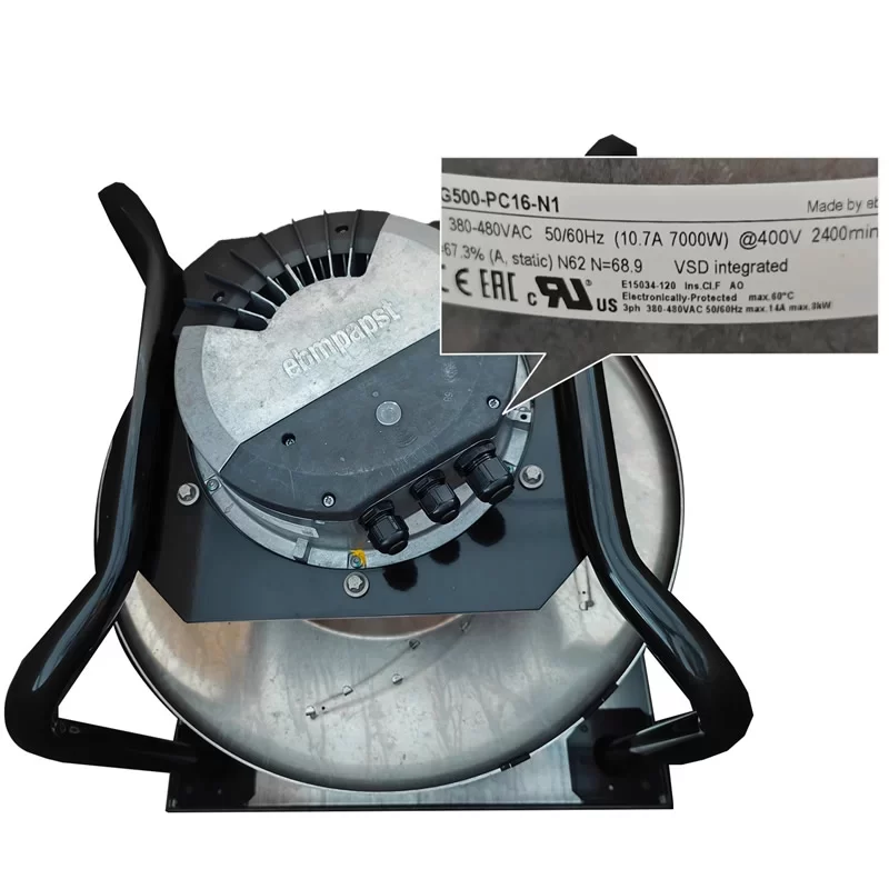 K3G500-PC16-N1 ebmpapst 400V EC Centrifugal Fan 500mm