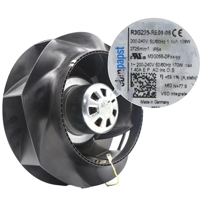 R3G225-RE09-08 ebmpapst 230V EC Centrifugal Fan 225 mm