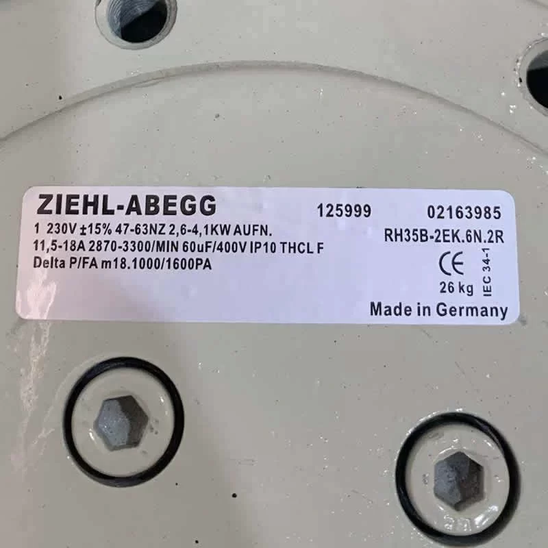RH35B-2EK.6N.2R ZIEHL-ABEGG 230V AC Centrifugal Fan 350mm RH35B-2EK.6N.2R ZIEHL-ABEGG 230V AC Centrifugal Fan 350mm