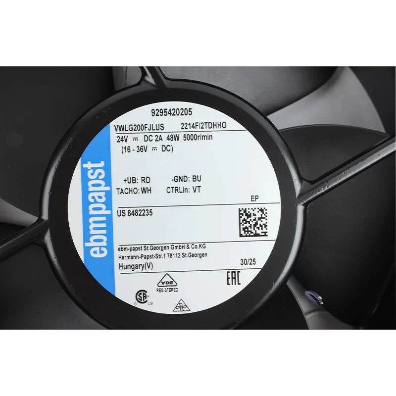 2214F/2TDHHO ebmpapst 24V 2A 48W 220mm DC Axial Fan 2214F/2TDHHO ebmpapst 24V 2A 48W 220mm DC Axial Fan