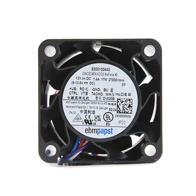 8300100443 VWCE040KHDGS ebmpapst 12V 40mm 4028 DC Axial Fan