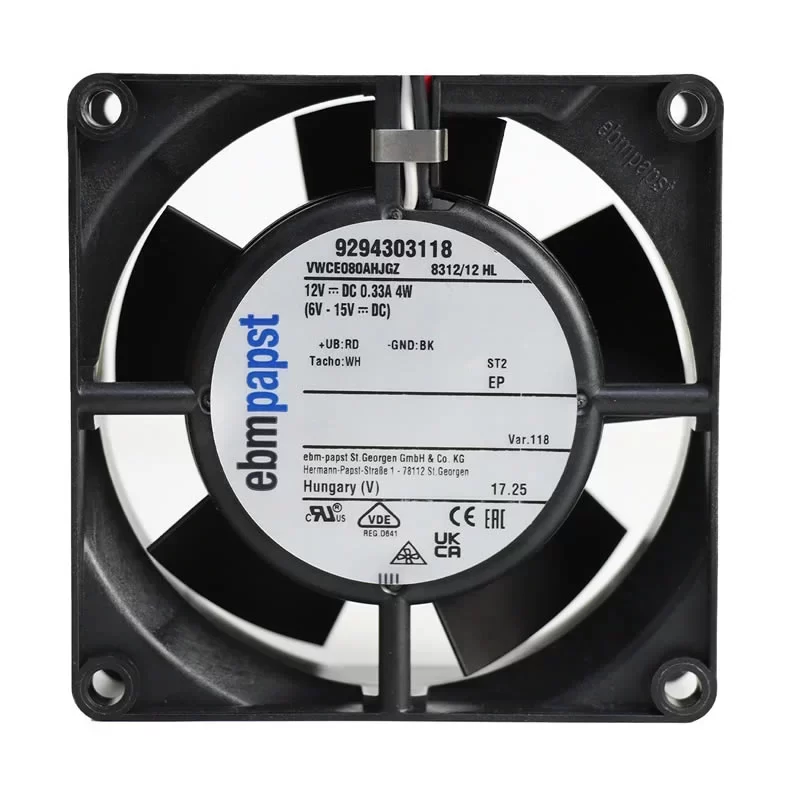 8312/12HL-118 ebmpapst 12V 0.33A 4W 80mm DC Axial Fan