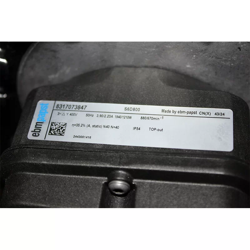 8317073847 S6D800 ebmpapst 800mm 400V AC Axial Fan 8317073847 S6D800 ebmpapst 800mm 400V AC Axial Fan
